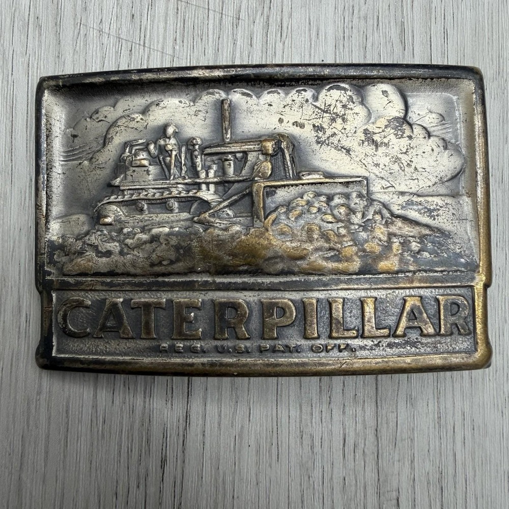 Vintage Aluminum Caterpillar Belt Buckle
